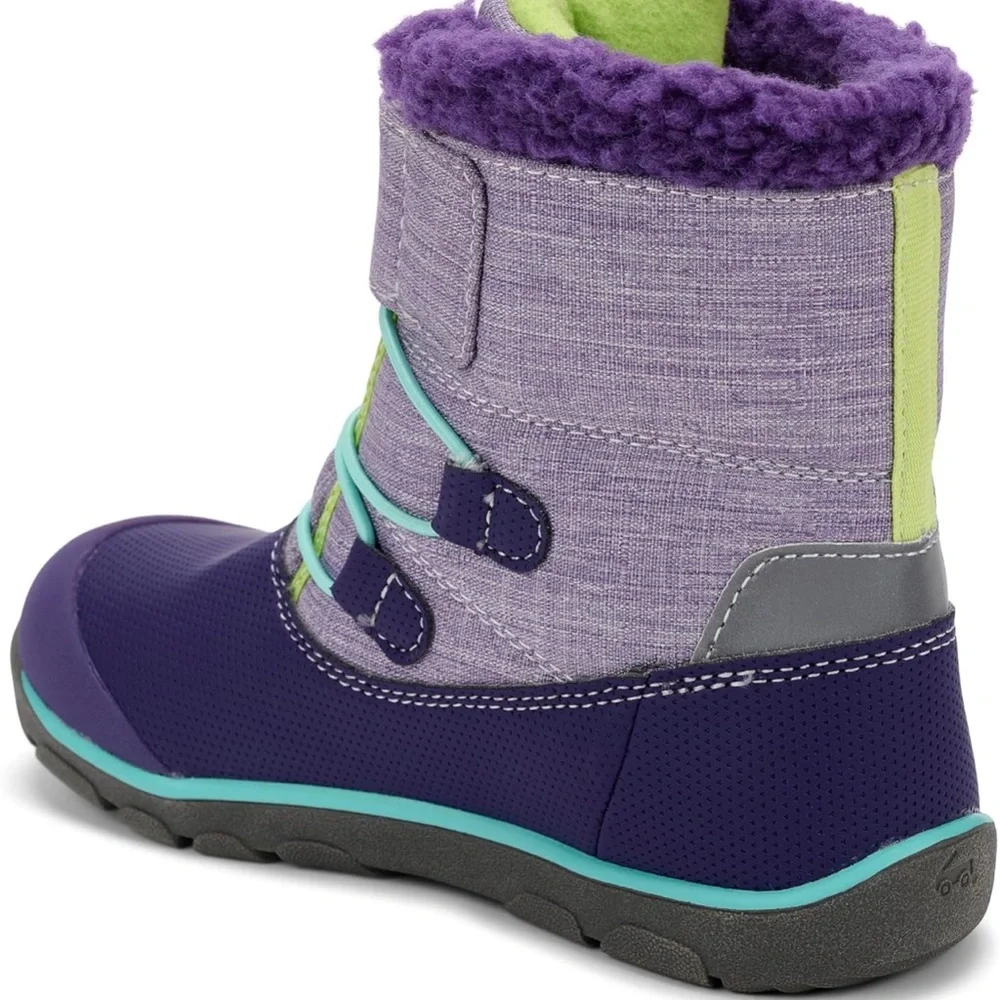 See Kai Run Purple and Green Kids Rain Gilman waterproof & insulated boots 3 new